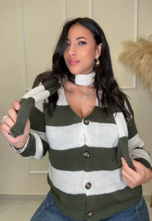 Cardigan con sciarpa