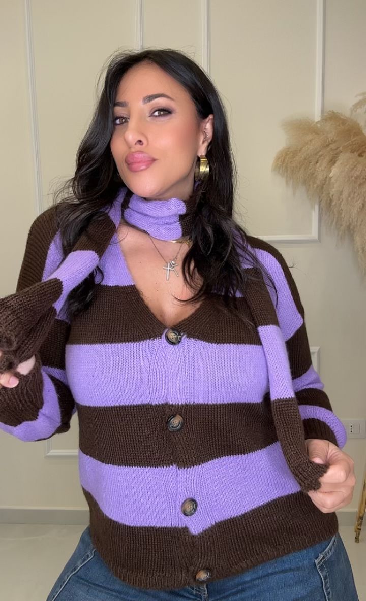 Cardigan con sciarpa