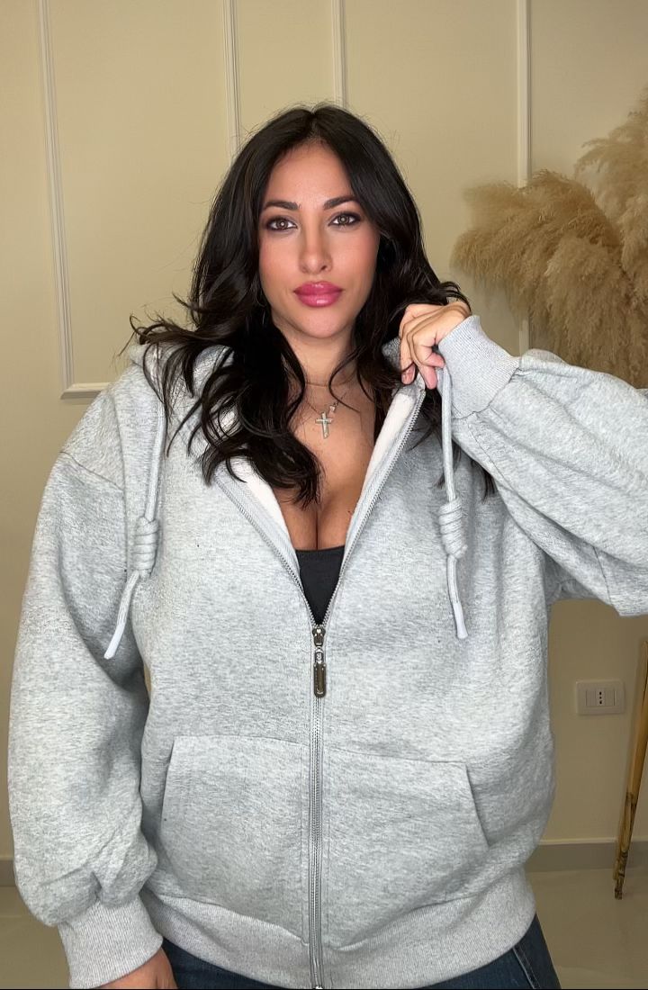Felpa zip con nodi