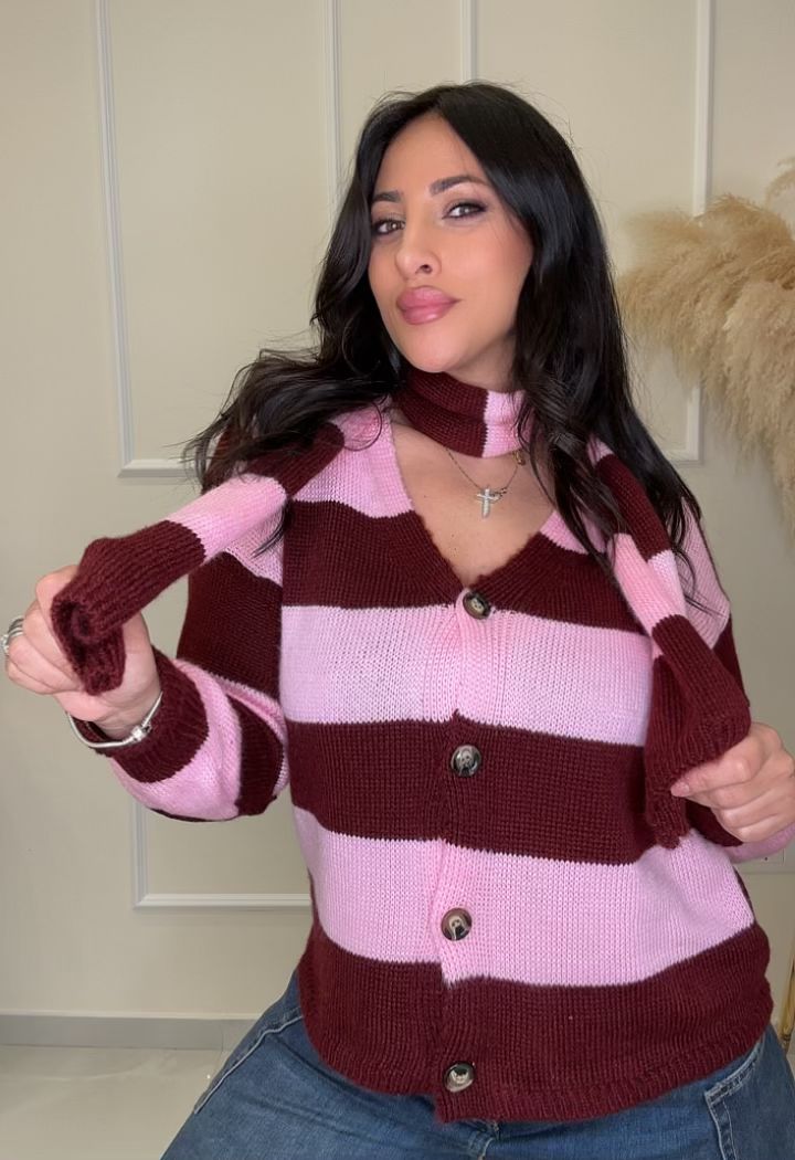 Cardigan con sciarpa